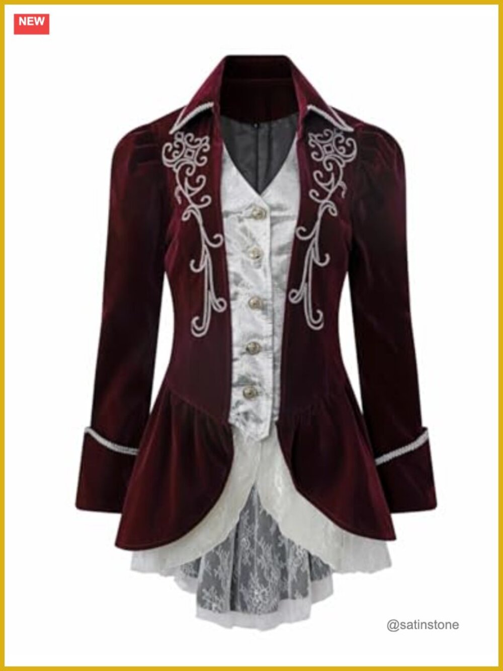Velvet Victorian Gothic Tailcoat Steampunk Costume Jacket